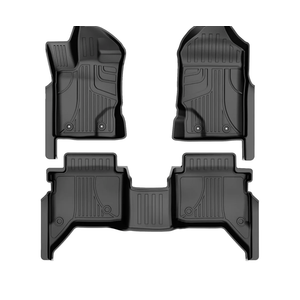 AOMSAZTO Floor Mats for Ford Ranger SuperCrew Cab 2019-2023, 1st & 2nd Row All Weather Protection Car Floor Liners Waterproof Anti Skid Mats