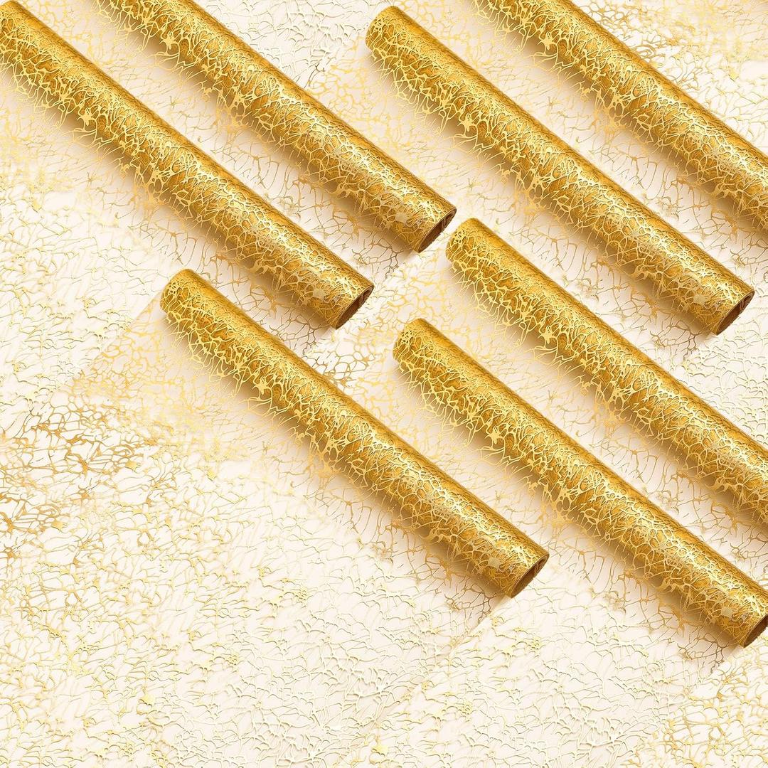 Chumia 12 Pieces Gold Table Runner 20 x 120 Inch Sequin Glitter Table Runner Roll Metallic Thin Mesh Fabric Decor for Party Wedding Shower Birthday Baby Shower Party Supplies