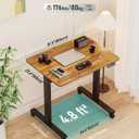 32" Small Rolling Electric Standing Desk Adjustable Height for Home Office, 32 x 24 Inch