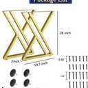 Metal Industrial Gold Dining Modern Table Legs 28 inch Desk Legs Base Cast Iron Welding Wrought Iron Coffee Table Bench Legs Night Stand Office Table Triangle Shape Black DIY 28" H x19.7W (2 pcs)