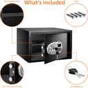 Amazon Basics Steel Security Safe and Lock Box with Digital Keypad, Easy to Use, Removable Shelf, Secure Cash, Jewelry, Documents, Black, 1.2 Cubic Feet, 16.9-x-14.6-x-10.6-inches (WxDxH)