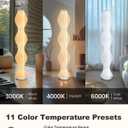 TACAHE Wave Skirt Floor Lamp - 3 Color Temp & Dimmable - Column Standing Floor Lamp with Foot Switch & Remote - 21 Sheets Lampshade - Modern Ambient Light for Living Room - 30W - 66"