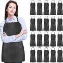 2/10/20 Pack Adjustable Black Aprons Bulk with 2 Pockets for Cooking Classes, BBQ, Art & Craft Parties