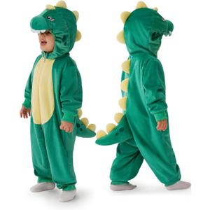 Spooktacular Creations Halloween Dinosaur Costume, Dragon Zip-up Hooded Jumpsuit for Halloween Costume Cosplay Themed Parties (18-24 Months)
