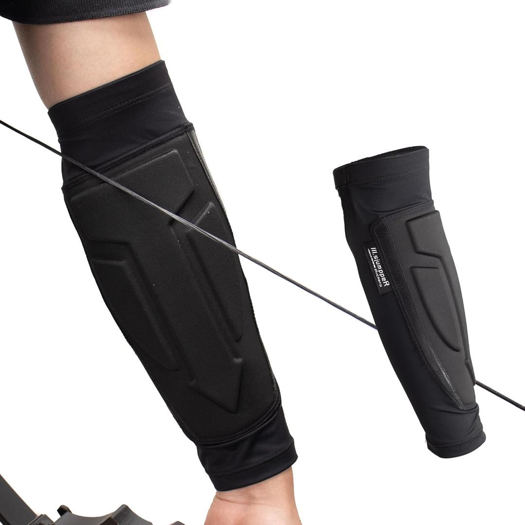 Archery Arm Guard Cooling Arm Sleeve Sun Protection with Full Coverage Forearm Design for Right Left Hand Adult Archers (Black)