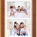 Suede 8x21 Picture Frame Display 4 Opening 5x7 Picture Frames Collage Wall Decor with Mat,Multi Photo Frame for Plexiglass,Wall Decor,1Pack,Brown