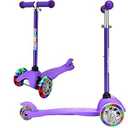 3 Wheel Scooters for Kids, Kick Scooter for Toddlers 2-6 Years Old, Boys and Girls Scooter with Light Up Wheels, Mini Scooter for Children (Purple)