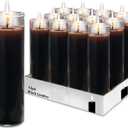 Black Prayer Glass Candle Set - 12 Pack Slightly Scented Black Prayer Candles for Vigils, Prayers, Cemetery, Blessing Ceremonies Plus More | Bulk 8" Candle Kit