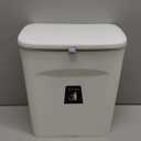 Tiyafuro 2.4 Gallon Kitchen Compost Bin for Counter Top or Under Sink, Hanging Small Trash Can with Lid for Cupboard/Bathroom/Bedroom/Office/Camping, Mountable Indoor Compost Bucket, White