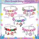 Girls Charm Bracelet Making Kit: Mermaid Jewelry Supplies Make Set Charm Bracelets Kits DIY Art Craft Set Girl Toys Age 5 6 7 8 9 10 11 12 Year Old Girl Little Children Creative Birthday Gifts for Kid