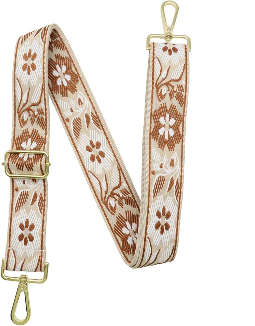 1.5" Wide Purse Strap Adjustable Replacement Gold Hardware Long Crossbody Bag Strap for Thick Shoulder Bags Canvas Handbags Straps