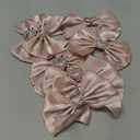 AIMUDI Vanilla Satin Ribbon Bows Sailor Bow with Rhinestone Center 3" Dark Pink Premade Ribbon Bow with Glitter Diamante for Sewing Crafts Gift Wrapping Applique Wedding Favor Decoration - 12 Counts (Champagne)