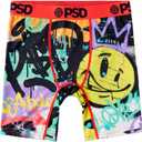 PSD Underwear Youth Boys Boxer Briefs - Smiley Print, Comfortable Active Underwear for Boys, Boys Underwear Packs & Singles (M)