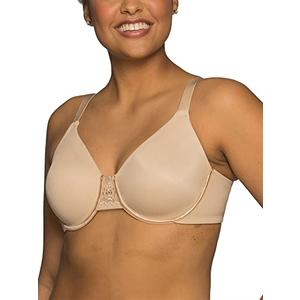 Vanity Fair Women's Beauty Back Smoothing Minimizer Bra, Minimizes Bust Line up to 1.5", Non Padded Cups up to H - Damask Neutral, 36C
