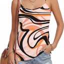 LYANER Women's Loose Square Neck Spaghetti Straps Slit Side Camisole Tank Cami Top (Pink, S)