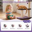 Cat Calming Collar, 15-Inch Adjustable, 60-Day Stress Relief, Purple, 4-Pack