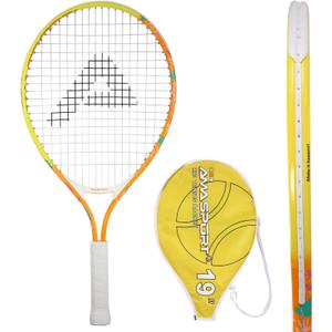 AMA SPORT Kids Tennis Racket for Junior Toddlers Starter Kit 17-25" Tennis Racquet for Girls and Boys with 420D Nylon Shoulder Strap Bag, 19 inch