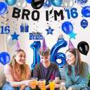 16th Birthday Decorations for Boys, Pre-Strung Bro I’M 16 Banner