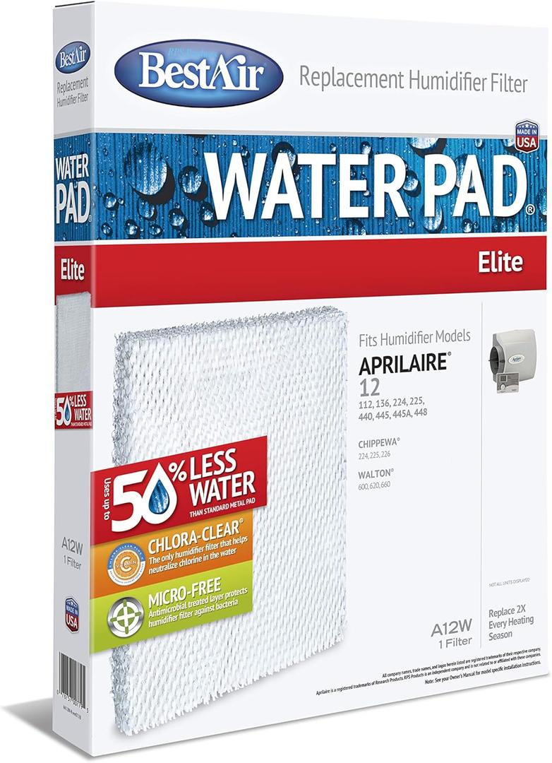 BestAir Replacement Water Pad For Aprilaire (1 Count (Pack of 1), Transparent)
