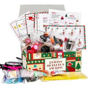 2025 Interactive 24-Day Christmas Elf Adventure Kit Daily Surprise Scenes, Props & Traditions Starter Kit Elaborate Countdown for Christmas Holiday Magic