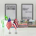 WXTWK 2 Pack American USA Hawaiian HI Desk Flag Small Mini US Hawaiian State Table Flags With Stand Base,United States State Festival Events Celebration Decorations