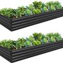 1031FT(2PCS) Galvanized Raised Garden Bed Kit Metal Planter Boxes,Large Outdoor Planters Garden for Planting Vegetables,Flowers,Herbs -Black