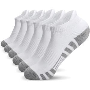 Mens Athletic Socks Ankle Socks Cushioned Breathable Low Cut Tab Sports Running Socks for Women and Men(6 Pairs)