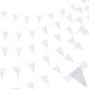 Tatuo 200 Feet Solid Pennant Banners Flags String Triangle Hanging DIY Bunting Flags Party Decorations for Grand Opening Party Banners for Kids Birthday, Shops (White)