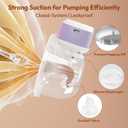 Wearable Breastfeeding Pump Hands Free of Long Battery Life, Portable Electric Wireless Breast Pump with 3 Modes and 9 Levels, LED Display, 16/18/20/22/24mm Flanges & Inserts, 2 Pack (Purple)