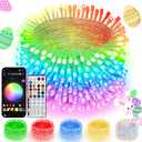 Smart Color Changing Easter Lights with Remote & App Control, 66FT 200LED RGB Pastel String Light with Timer, Music Sync Multiple Modes Twinkle Christmas Light Waterproof Indoor Outdoor Easter Decor