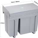 tonchean Pull Out Trash Can Under Cabinet Under Sink Double Sliding Trash Can Kitchen 20 + 10 Quart (8 Gallon) Recycling Bin Waste Container for Garbage Classification, Under Cabinet Bottom Mount