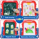 Kids Easel for Toddlers Age 2-4 Art Magnetic White Board & Chalkboard Double Side Adjustable Stand Drawing Writing Learning Educational Toy for 2 3 4 Year Boys Girl Birthday Gifts