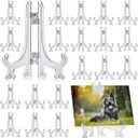 Juvale Mini Acrylic Easel Stands - 24-Pack, 3-Inch Clear Plastic - Display Stands for Collectibles, Trading Cards & Photos