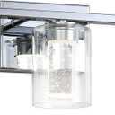 3 Light Chrome Bathroom Light Fixture, Dimmable 5CCT Chrome Bathroom Vanity Lights, 2700K-6500K Modern Crystal Bubble LED Wall Sconce Over Mirror with Clear Glass for Bedroom, Living Room