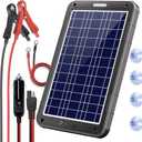 POWOXI 12V Solar Car Battery Charger: 12W Solar Panel Kit Battery Trickle Charger Maintainer with Smart PWM Controller for Car - RV Boat Marine Motorcycle - for Trailer Truck Snowmobile Tractor