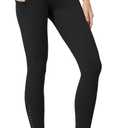 AOPREL High Waisted Yoga Pants with Pockets Tummy Control Compression Leggings for Women, Running, Gym, Lounge (Black)