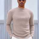 Runcati Mens Mock Turtleneck Sweater Slim Fit Casual Ribbed Knitted Pullover Fall Winter Basic Warm Sweaters