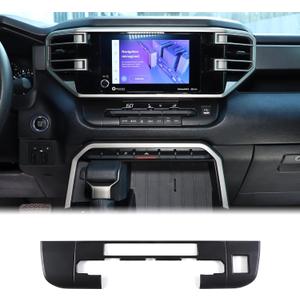 Car Air Conditioning Climate Control Trim Cover Fit Toyot@a Tundra/Sequoia 2022-2024 Truck Center Control AC Climate Control Button Adjust Panel Cover Frame ABS Accessories(Not Fit JBL Sound System)