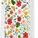 Flower Womens Wallet, RFID Blocking Wallets for Women, ColofuleFloral Ladies Purse with Zip Around Credit Card Holder and 10 Card Slots & ID Window, Large Capacity Clutch Hand Strap Christmas Gift