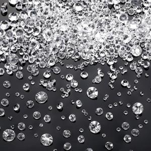 Hicarer 4000 Pieces Diamonds Crystals Acrylic Gems Wedding Table Scattering Gemstones Christmas Party Decorations Bridal Shower Masquerade Vase Fillers(Transparent,3 mm, 6 mm and 10 mm)