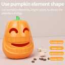Dog Puzzle Toys Pumpkin Rubber Puppy Chew Toys Treat Food Dispensing Dog Toys for Teeth Cleaning Interactive Dog Toys for Large Dogs & Small Dogs Durable Dog Balls for Halloween Pet