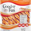 Good n Fun Triple Flavor Twists for All Dogs, 70 Count, Treat Your Dog to Long-Lasting Chews Made with Beef Hide, Pork Hide and Chicken (EXP 12/20/25)