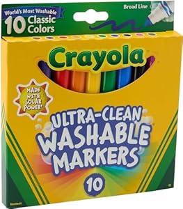 Crayola Ultraclean Broadline Classic Washable Markers (10 Count), (Pack of 3) Crayola Ultraclean Broadline Classic Washable Markers (10 Count), (Pack of 3)