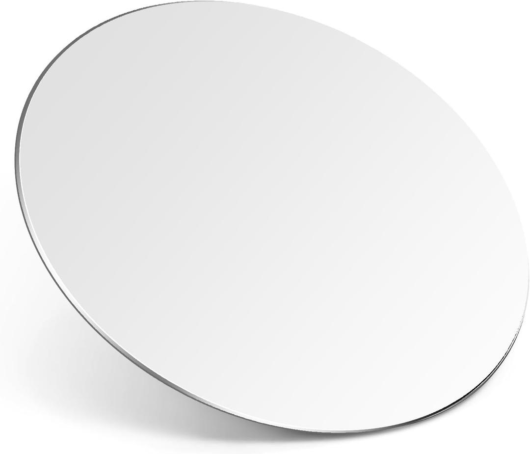 HONKID Metal Aluminum Mouse Pad, Thin Hard Mousepad, Double Sided Waterproof Fast and Accurate Control Mousepad for Laptop, Computer and PC, Office, 7.87 * 7.87 Round Silver (7.9L x 7.9W inches)