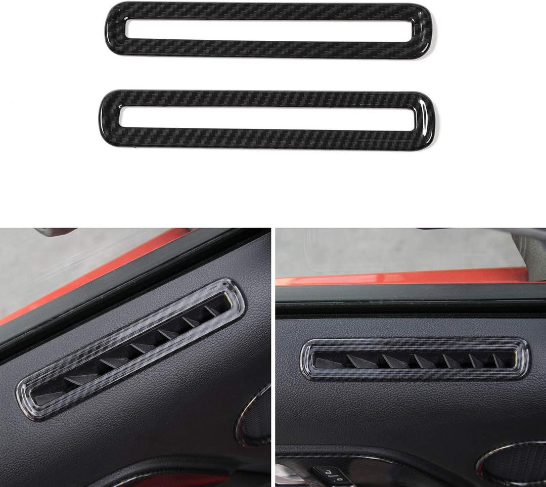 JeCar for Mustang Carbon Fiber Door Vent Trim Decor Cover Fit for Ford Mustang 2015-2023 Interior Accessories