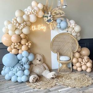 YSF Baby Shower Balloon Garland Arch Kit 136pcs Macaroon Blue Blush White Sand Ivory Balloons for Valentines Day Decorations Gender Reveal Boho Wild One Birthday Theme Party YSF Baby Shower Balloon Garland Arch Kit 136pcs Macaroon Blue Blush White Sand Ivory Balloons for Valentines Day Decorations Gender Reveal Boho Wild One Birthday Theme Party