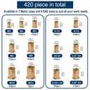 Metric & SAE Rivet Nut Assortment Kit(420 Pcs),m3 m4 m5 m6 m8 m10 m12#6-32#8-32#10-24 1/4"-20 5/16"-18 3/8"-16 UNC Flat Head Rivnut Set,Zinc Plated Finish Carbon Steel Nutsert