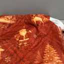 Ainori Christmas Decorative Throw Blanket Santa with Reindeer and Red Vintage Print Decoration, Soft Flannel Winter Blankets for Couch Bed Sofa, Holiday Home Decor, Xmas Festival Gifts 50x60 Inch