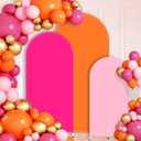 FYSUIMU 3 Pcs Pink Orange Arch Backdrop Covers Stretchy Spandex Arch Stand Fabric Cover for Wedding Birthday Baby Bridal Shower Anniversary Ceremony Party Decoration (4ft/5ft/6ft)