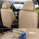 MINGBRON Car Seat Covers,Car Seat Protector Waterproof,Seat Covers Front, Car Seat Protectors,Automotive Seat Covers Fit for Most Cars Beige